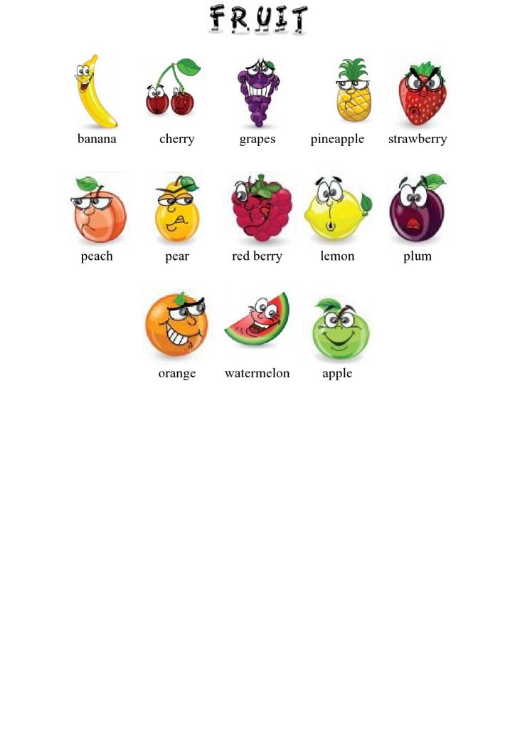 Frutta in inglese